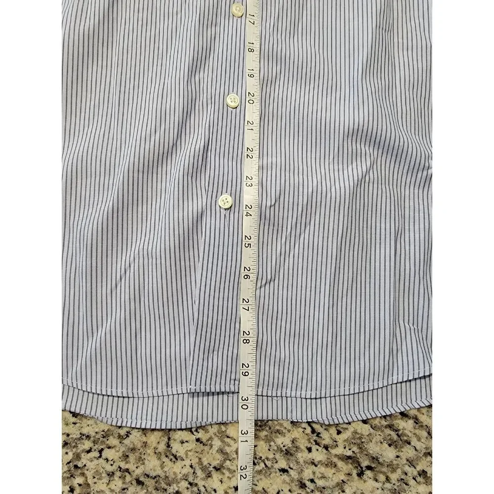 Men's Kenneth Cole Reaction Dress Shirt Size‎ 16.5 34-35 Regular Blue Striped